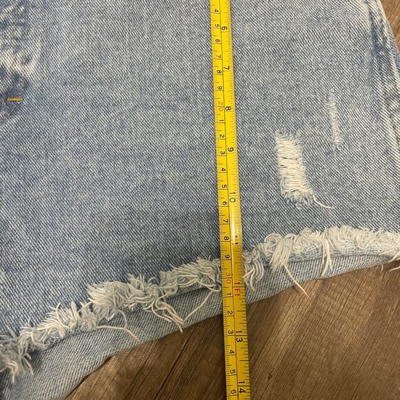 Vintage Wrangler 13MWZ Denim Cutoff Shorts – Light Wash – W 16" - Picture 7 of 8